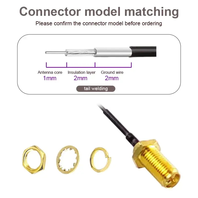 2/4/8Pcs RP SMA Pigtail Cable 1.13 SMA Female Connector To UFL/U.FL Cable for WiFi Antenna Extension image 6