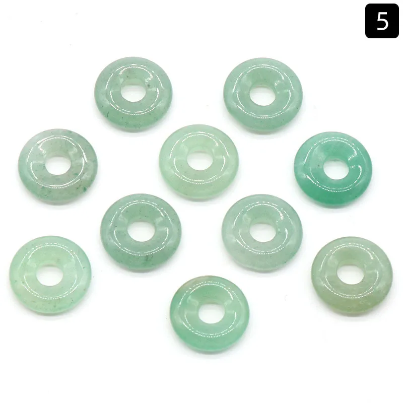 18MM Nostalgic Lucky Buckle Charms Reiki Healing Rose Pink Quartz Lapis Stone Chakra Pendants for Jewelry Making