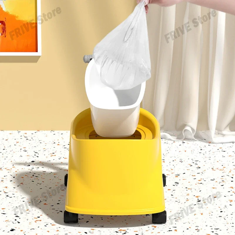 Baby Car Shaped Toilet Portable Non-slip Baby Potty Toddler Training Toilet with Rollers Multifunctional Toilet Children's Gifts 4