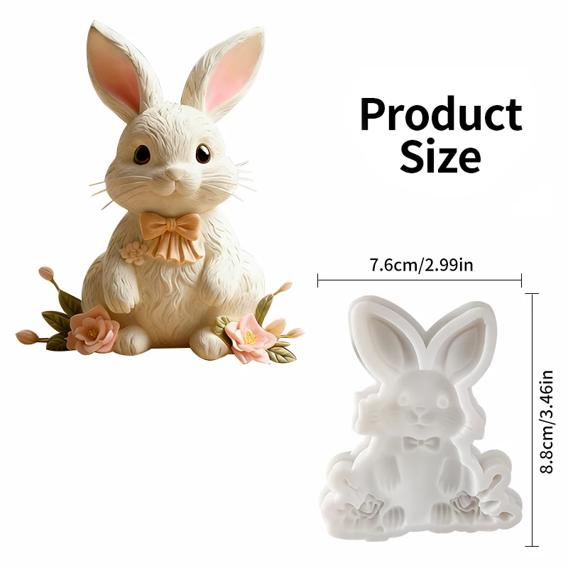 Rabbit Flower Pendant Mold 2