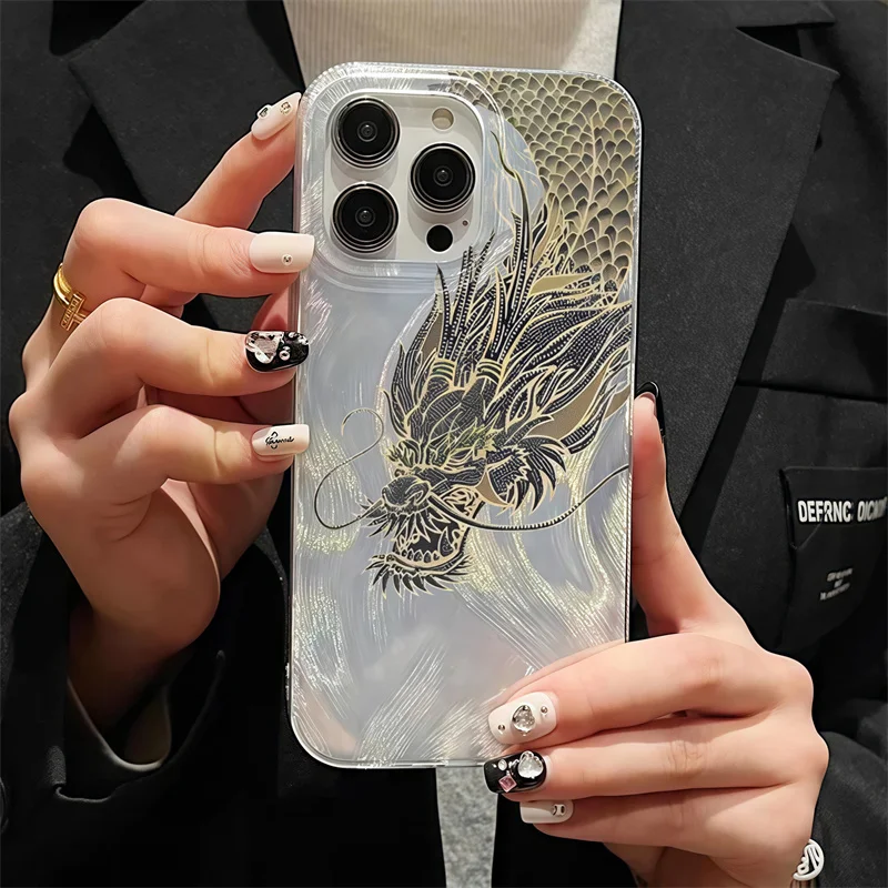 Golden Dragon Trendy Pattern Protective Phone Case