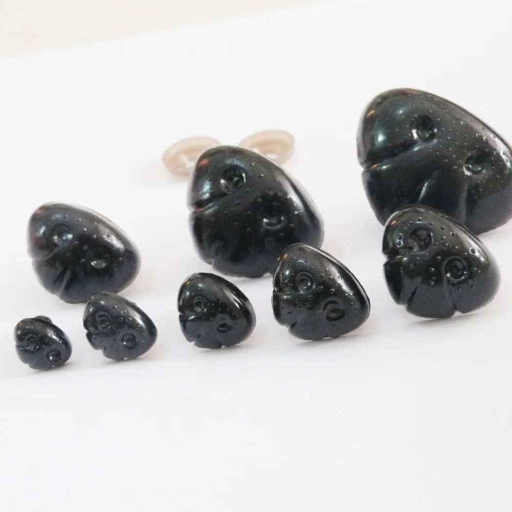 plush doll accessories doll accessories 30pcs/lot 12mm/13mm/15mm/19mm/24mm/27mm/29mm/35mm plastic safety toy point dog nose &soft washer for diy plush doll