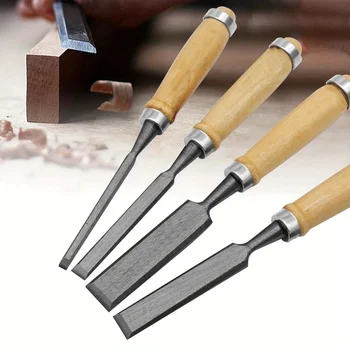 8/12/16/20mm 4 Pcs Wood Carving Chisels Set Professional for Woodworking with Ergonomic Wood Carving Tools DIY Auxiliary Tools 1