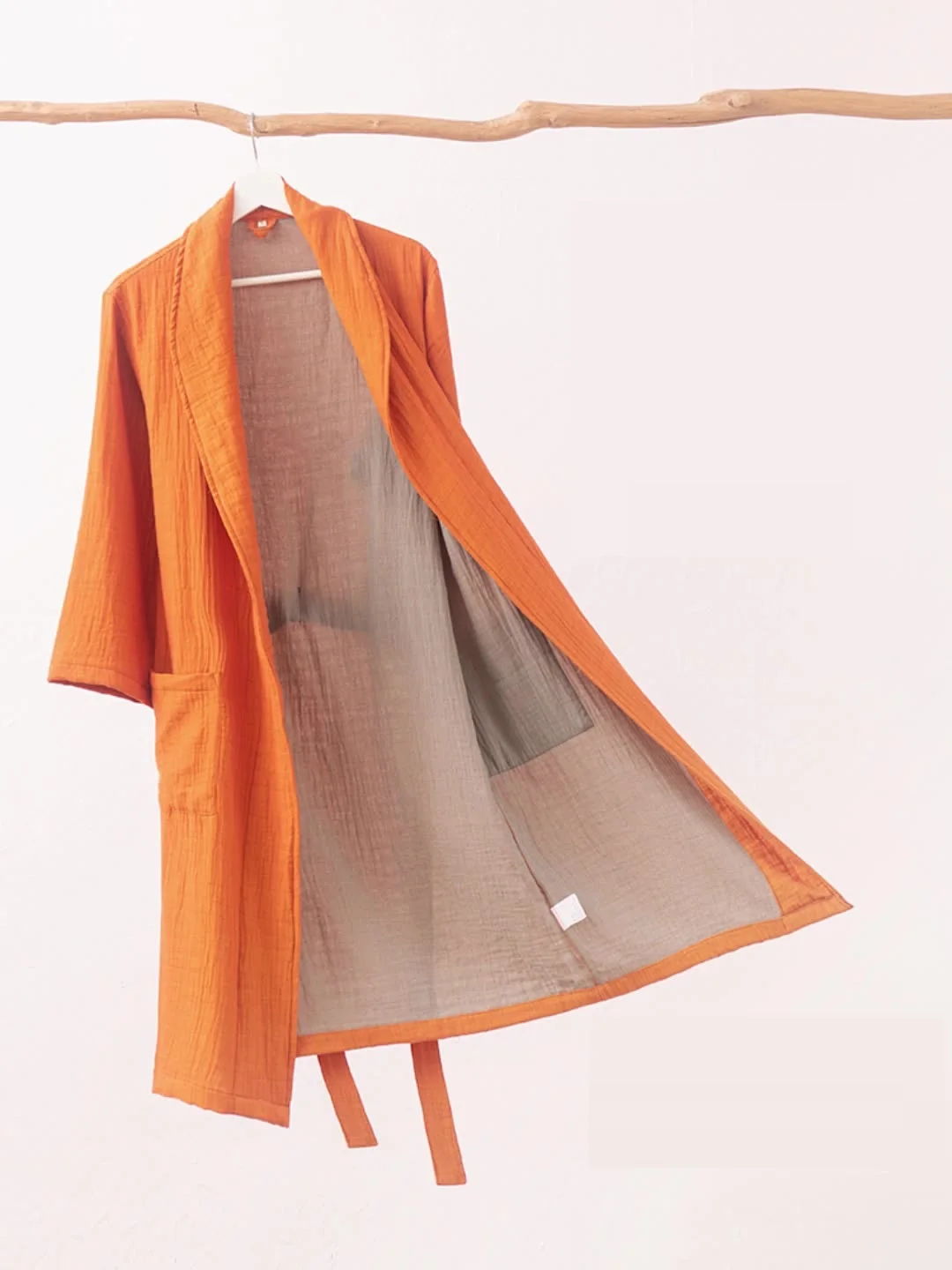 Couples Spring Summer Pure Cotton Double Layer Gauze Bathrobe Thin Dyed Fabric Home Clothing Japanese Style Kimono Robe Pajamas