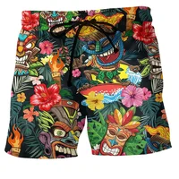 Colorful Graffiti 3D Printed Surfing Board Shorts Cool Summer Street Hip Hop Swim Trunks For Men Kids Vacation Beach Shorts 1