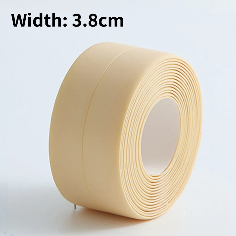 2021 New Bathroom Kitchen Shower Sink Bath Sealing Strip Tape Caulk Strip Self Adhesive Waterproof Wall Sticker Sink Edge Tape 