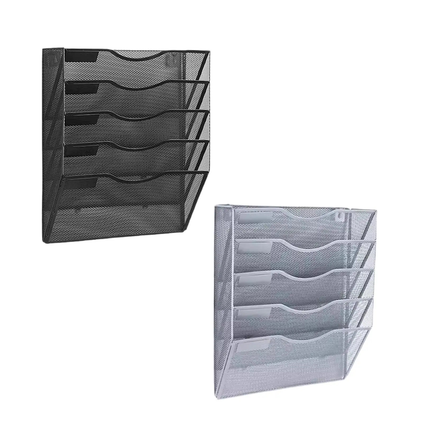 Hanging File Holder Rack Mail Organizer Slots Vertical Modern Mesh ...