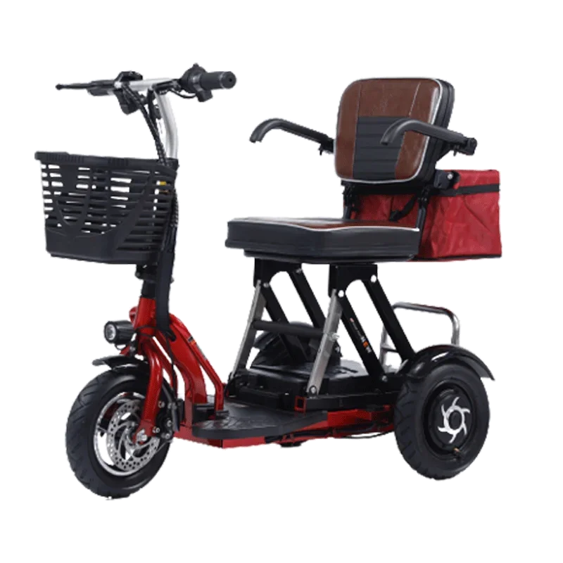 dual double motor cheap elderly enclosed foldable mobility electric tricycles three wheel scooters 3 wheel bike for disabled