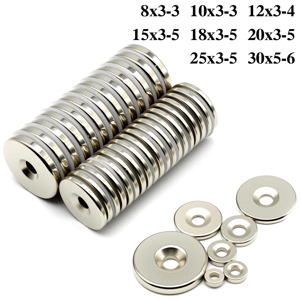 Superstarker Runder Magnet mit Löchern Neodym-Magnet NdFeB N35 Starker ...