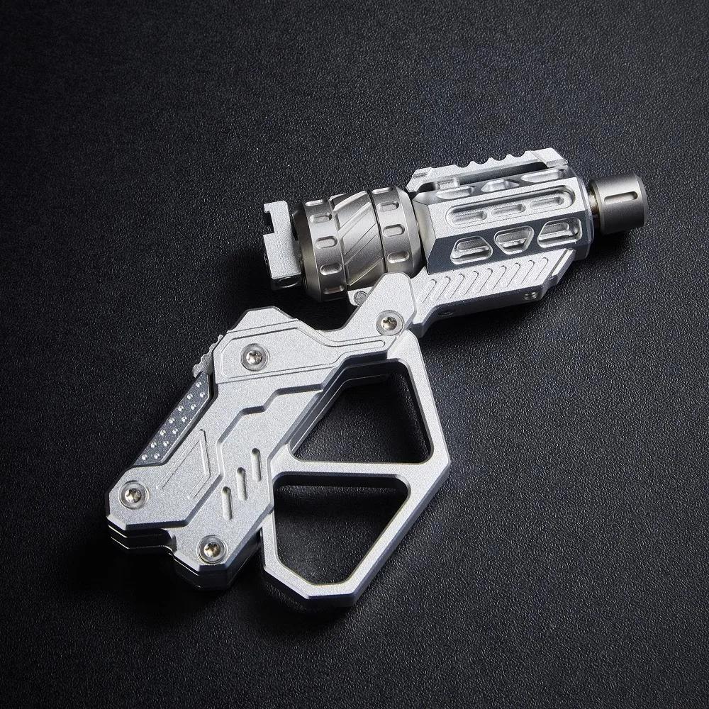 QT-3000 銃型 金属製 シルバー QT-3000 Metal EDC Fidget Spinner Revolver Flip Push Slider