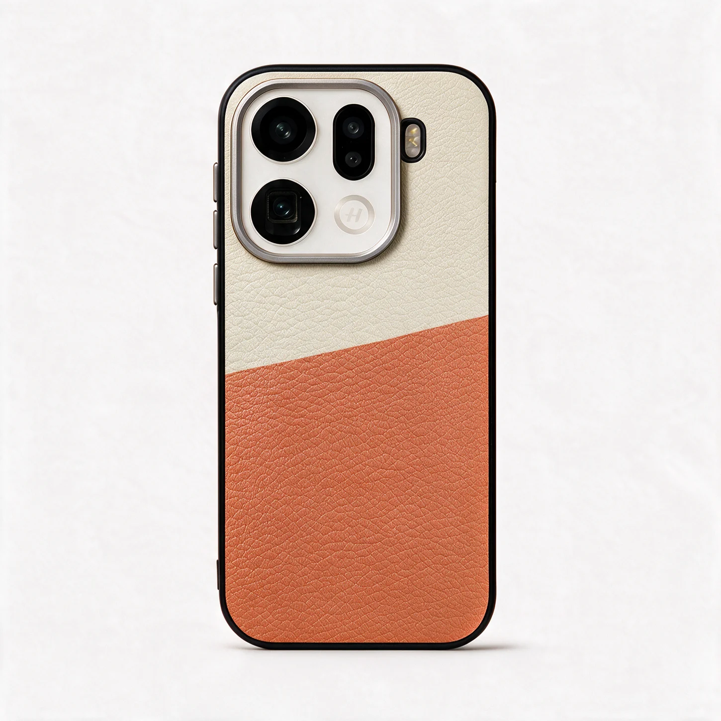 Luxury Genuine Leather Two-Color Sheepskin Phone Case with Pattern Design, Anti-Fall Protection