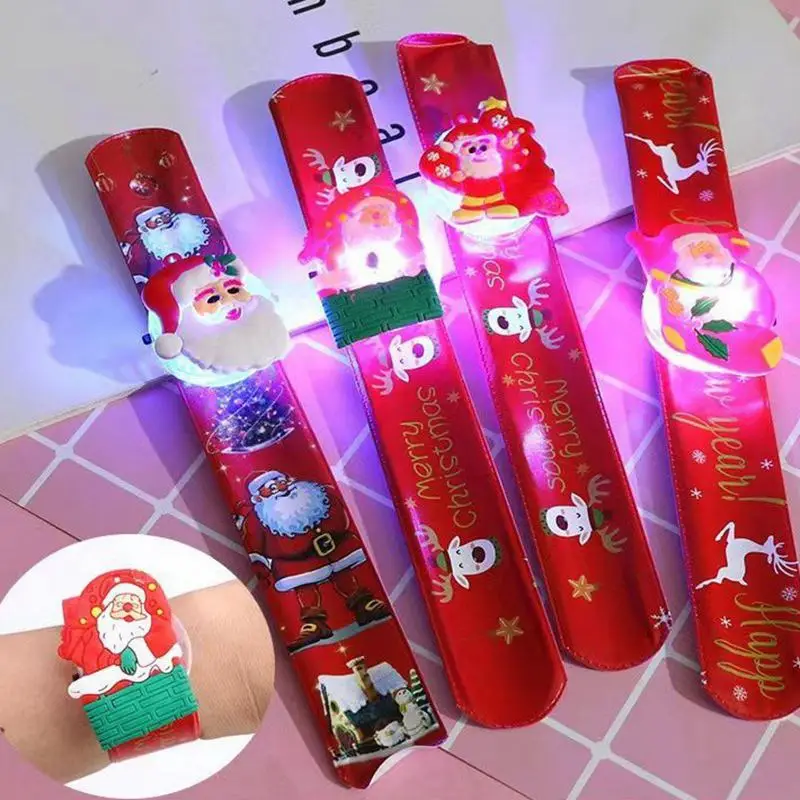 10/20PCS Glowing Bracelets Slap Rings Toy Children Gifts Christmas Party Favor Kids Birthday Gifts Wedding Guests Giveaways Gift 3