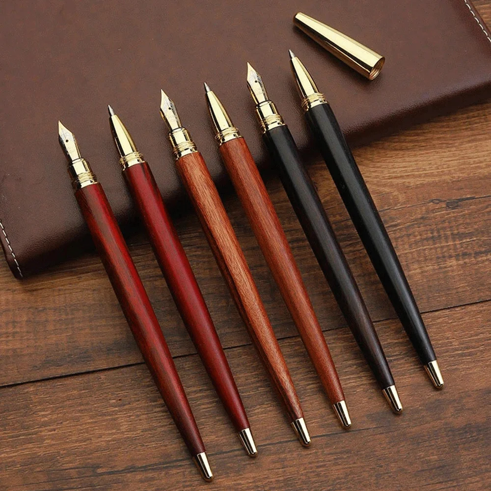 Vintage Pen Sandalwood 0.5mm Writing Pen Office Signature Pen Student Writing and Painting School Stationery Supplies