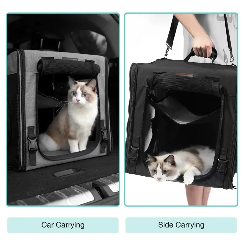 Cat Carrier Backpacks With 2 Side Expandable Cat Play Tunnel Twice The Space For Perfect Dog Travel Bag (with Tunnel)