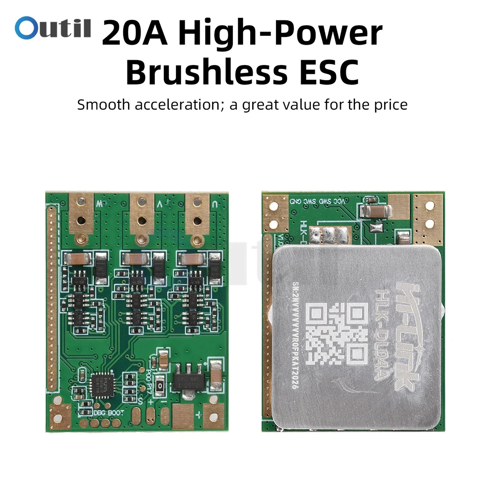 Câbles de puissance et signal de l'ESC 20A 12V PWM pour micro moteur sans balais, prêts à être connectés