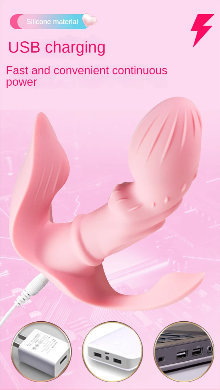 Dildo portable stimulateur point g et clitoris culotte papillon_voghion.com