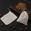 Food Grade Natural Tea Filter Portable Unbleached Sachet Bag Cotton Pouch Drawstring Bags Muslin Bag 3