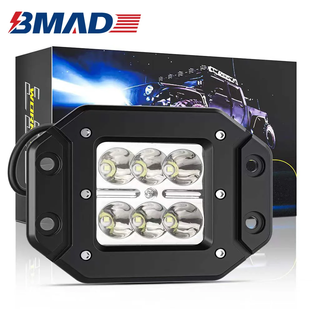 Bmad 5 Pollici Led Pods Flood Led Work Light Driving Off Road Angel Eyes Fendinebbia Per Jeep Truck Tacoma Bumper Atv Utv Lada Niva