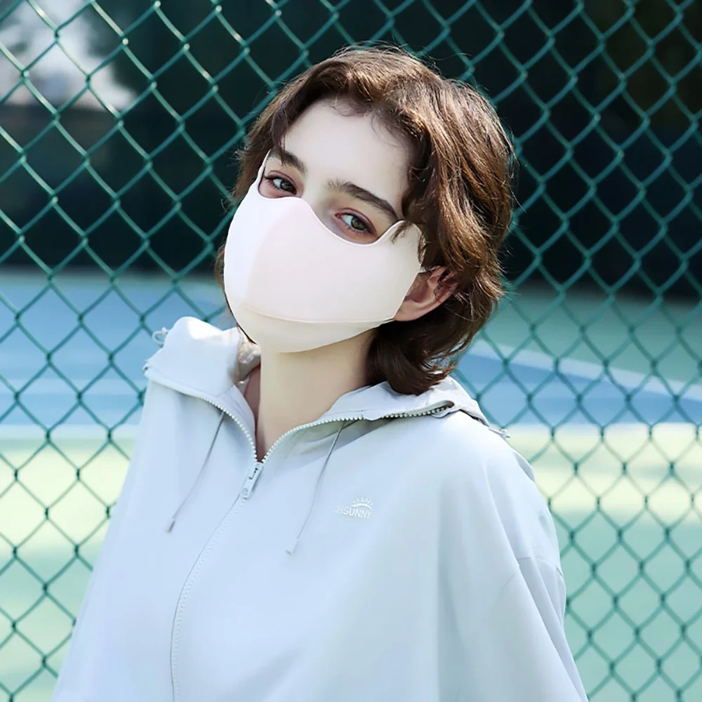 OhSunny Mask Sun Protection Cool Feeling Lining Anti-UV UPF 50+ Outdoor Open Mouth Breathable Facial Sun-proof Cover Unisex