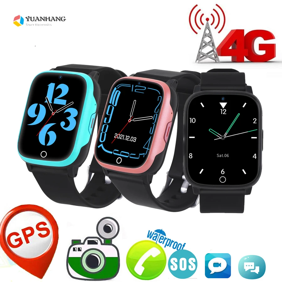 

IP67 Waterproof Smart 4G GPS WI-FI Tracker Locate Kids Student Remote Camera Monitor Smartwatch Video Call Android Phone Watch