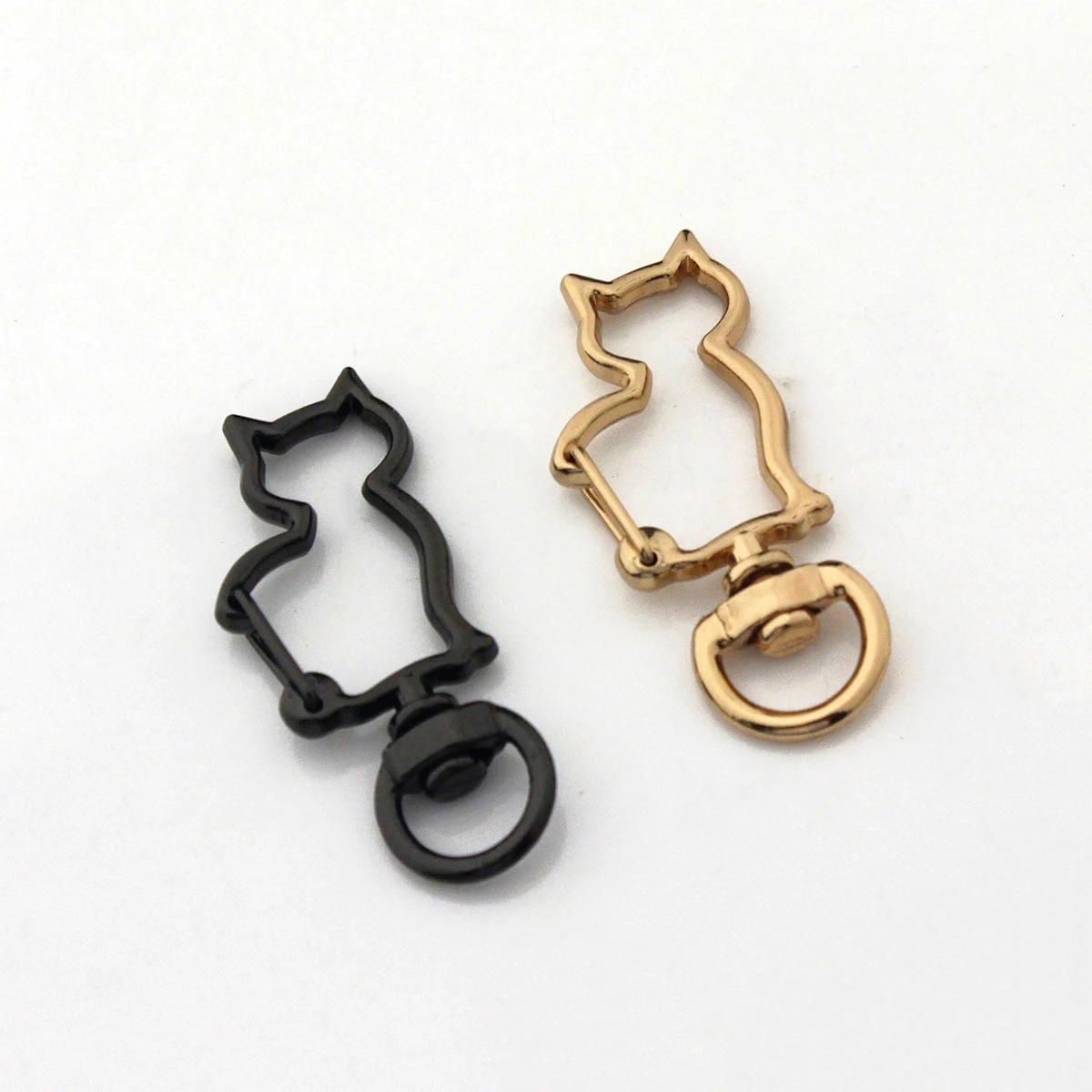 1pcs Metal Cat Shape Snap Hook New Style Clips Spring Gate Leather Craft  Tiny Pet Leash Bag Strap Webbing Keychain Hooks DIY - AliExpress