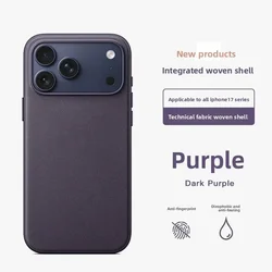 Premium Woven Magnetic Protective Phone Case with MagSafe Compatibility - iPhone 18 (Purple NO Logo)
