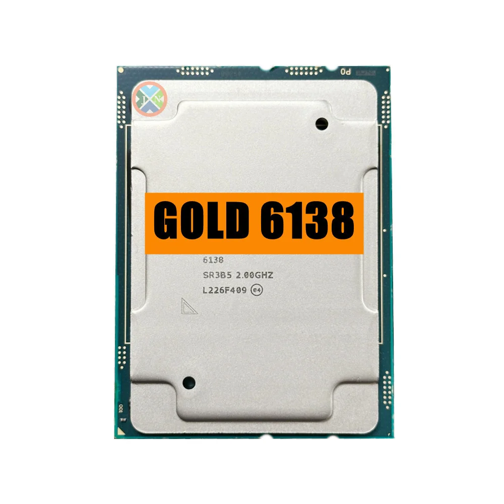 Chip de Placa Mãe Xeon Gold Server Usuário C621 6138 Sr3b5 20c 40t Cache 275 m 20 Ghz 125w Cpu Lga3647 C621