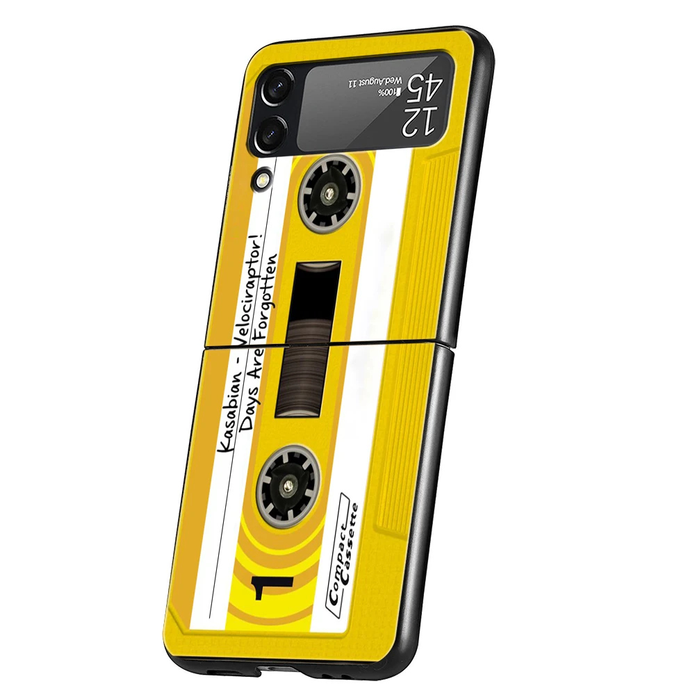 Vintage Cassette Tape Retro Style Foldable Phone Cover - Black Hard PC Shell