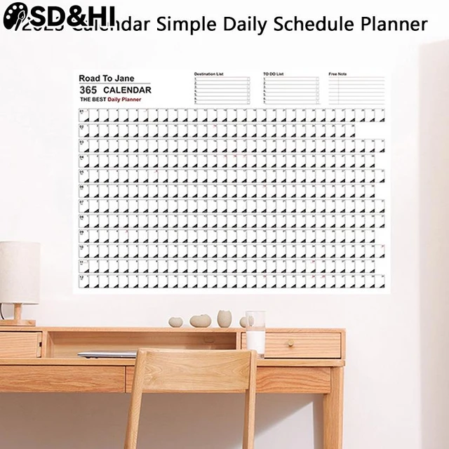 Calendario da parete 2024 Planner Foglio Annuale Mensile Settimanale Agenda  giornaliera Lista delle cose da fare - AliExpress