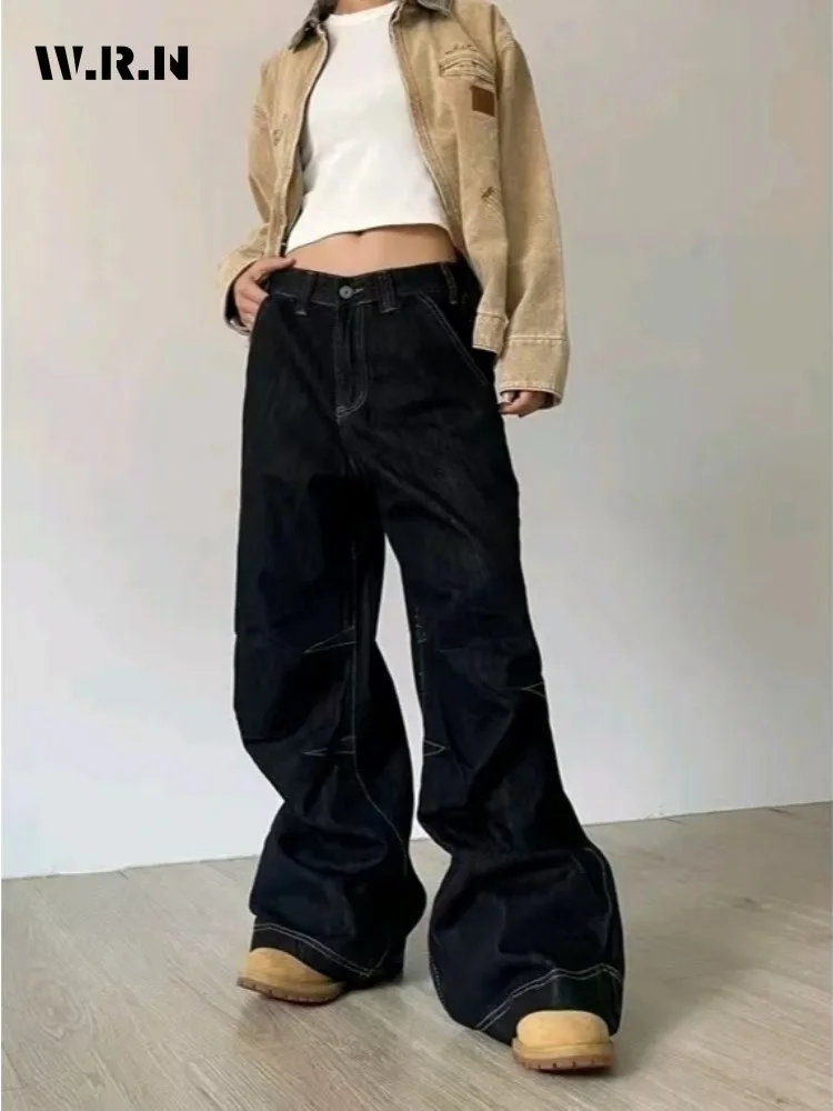 Gothic Vintage Y2k Jeans Baggy Woman Japanese Style Denim Pants Korean Fashion Streetwear Harajuku Punk Gyaru Trousers