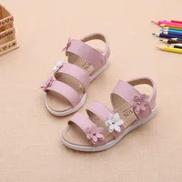 Little Girls Summer Casual Sandal Three Flower Detail New Kids Roman Beach Shoes Stylish Beach Experience for Children Adventure 2