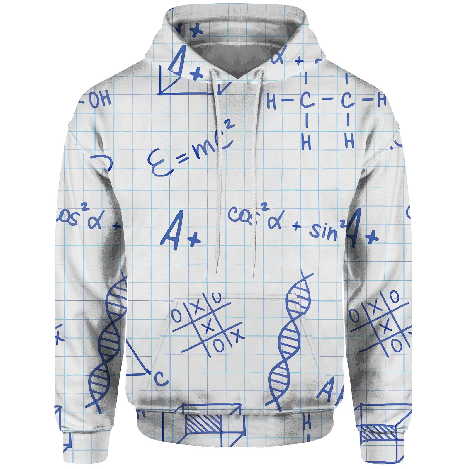 thumbnail image 1 of Ropa para hombre Otoño Nuevo estilo Camisa con capucha Impresión de fórmulas de física y química Novedad en sudaderas y sudaderas Sudadera para hombre, 1 of 5