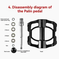 RTSHE-pédales de vélo de montagne 4 roulements accessoires de vélo de route accessoires de pédales de VTT 3