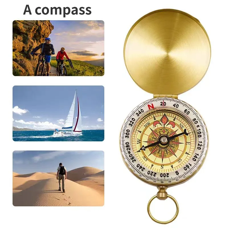 

Outdoor Camping Compass Portable High-Precision Luminous Compass G50 Copper Waterproof North Arrow Outdoor Compass