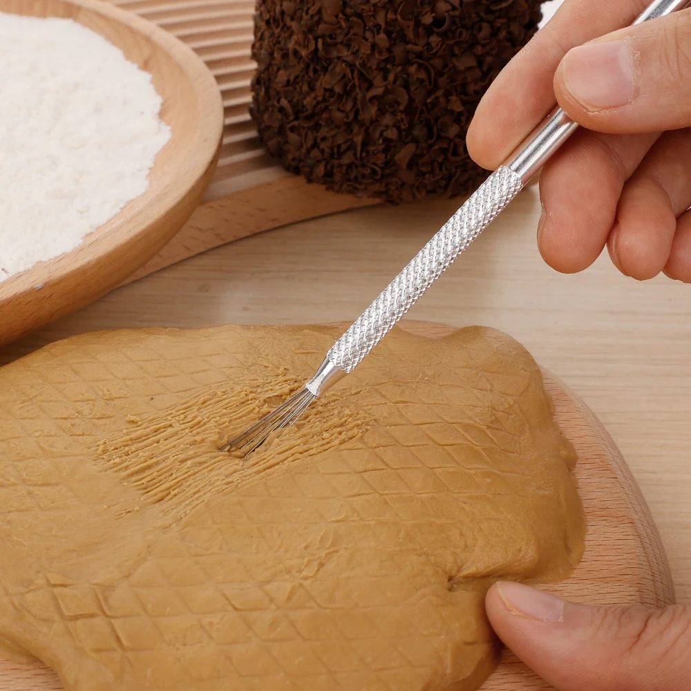 3/1Pcs 7 Pin Feather Texture Brushes Ceramics Sculpting Clay Cake Baking Needle DIY Tool Multifunctional Home Baking Accessories