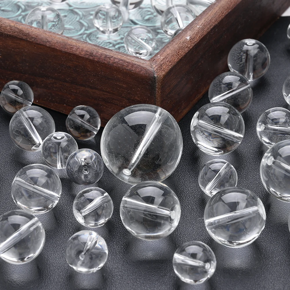 14-30MM Transparente Runde Glasperlen Glatte Lose Abstandsperlen für Schmuckherstellung DIY Armbänder Halsketten Ohrringe – Detail 6