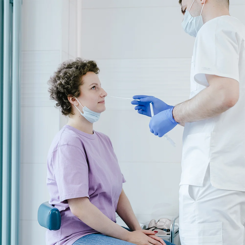 Coleção de cotonete nasal portátil, amostra única, faringe de flocagem, 200 unidades