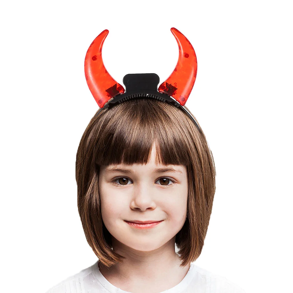 

Interesting Glowing Devil Horn Hairband Unique Headdress Prop Devil Horn Headband