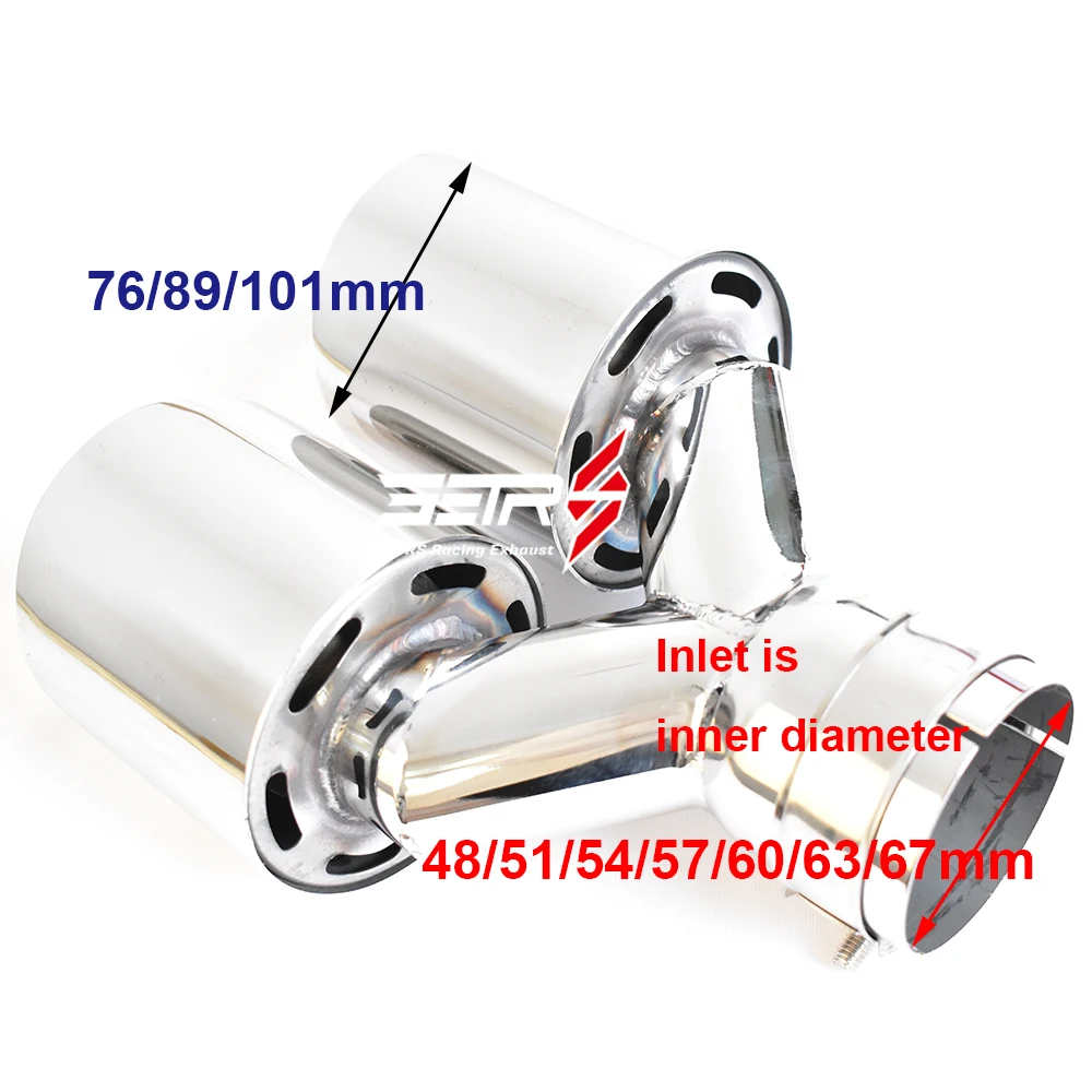 Dual Car Modification Edelstahl Universal Automobil Auspuffrohr Doppelte Schalldämpferspitze – Detail 6