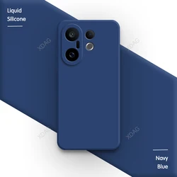 Elegant Liquid Silicone Phone Case with Lens Protection - Classic Back Cover for Vivo X200 FE (Navy Blue)
