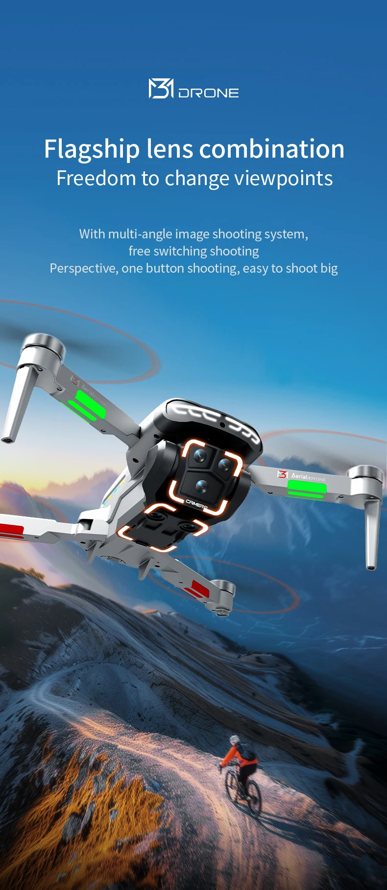 New M3 Drones 8K Brushed APP Mobile Phone Control Battery Life Time OF About 12 Minutes Positioning With Optical Flow Toys Gifts
