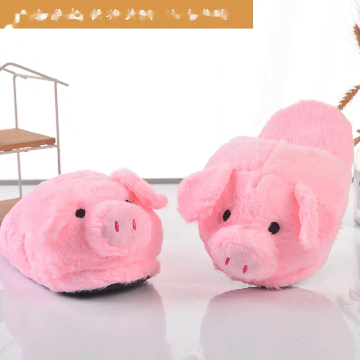 Damen Hausschuhe aus Plüsch mit offener Spitze, für Sommer und Winter, Schlafzimmer, leicht, atmungsaktiv_voghion.com