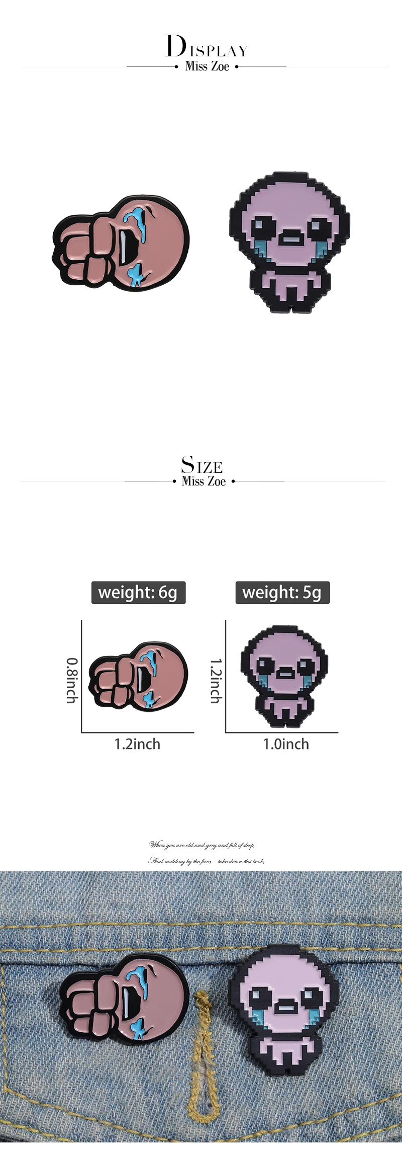 Die Bindung von Isaac Emaille Pins Benutzerdefinierte Broschen Anime Spiele Anstecknadeln Cartoon Schmuck Geschenk für Kinder Freunde – Detail 1