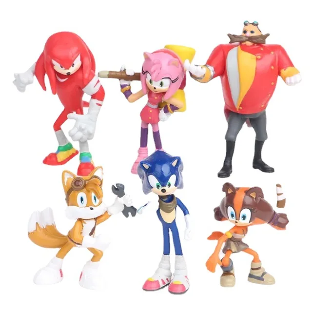 Action Figures Coleção 9 Bonecos Miniatura Sonic The Hedgehog Classic Mini  Buildable Figures Sonic Amy Tails