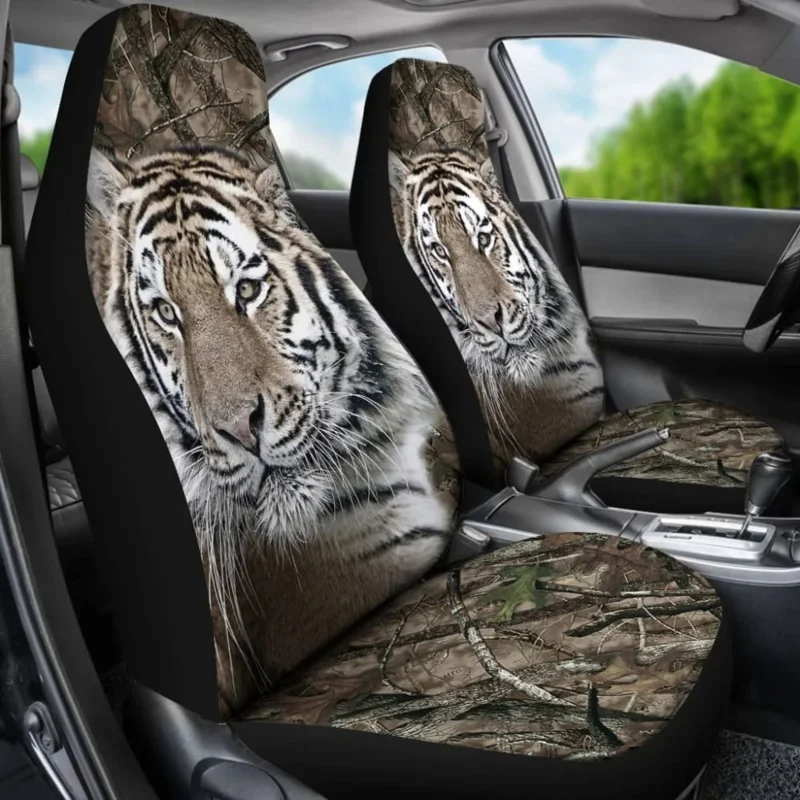 

Tiger Wildlife Animal car packaging suitable for most auto parts custom picture printing universal front seat cover