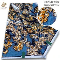 Tissu Wax Africain Super Grand Rose 6 Yards, Pagne Flash, Imprimé Glamour, Batik, Tissu Ankara, Wax Pailleté, Matière Coton Doré pour Uniforme 6