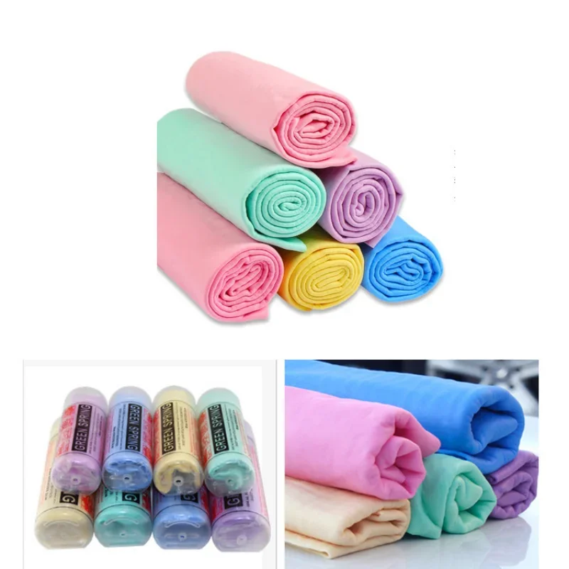 자동차 사슴 피부 청소 용품, PVA 사슴 스킨 타올 배럴 장착 대형 자동차 타월, 빅 사이즈 66x43cm