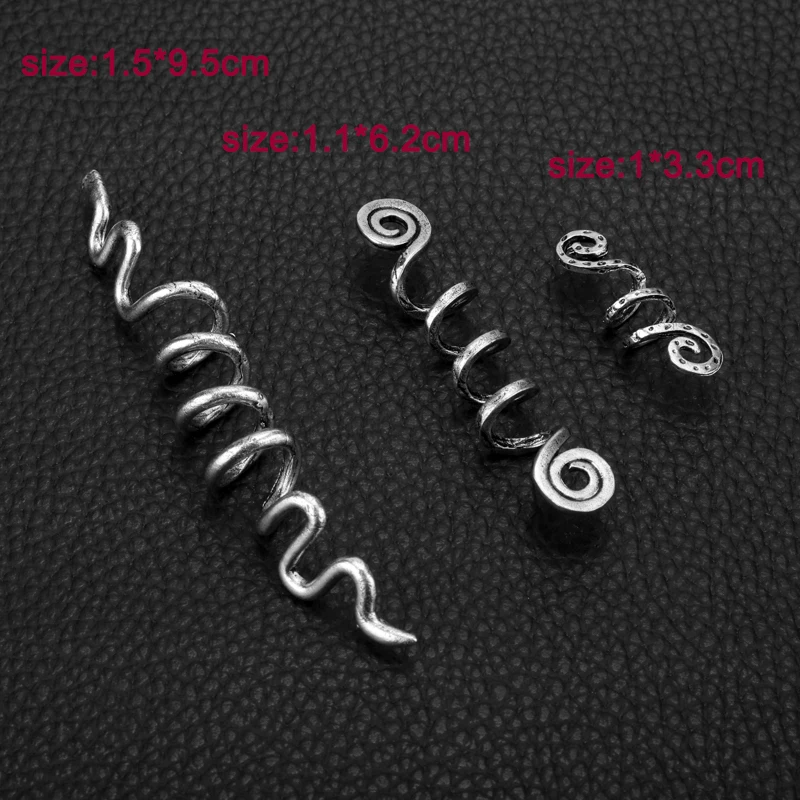 Hair Accessory Viking Spiral Charms Beads for Hair Braids for Beard Hair Beads Jewelry Vintage Women Girl Hairpin Clips Accessories-15