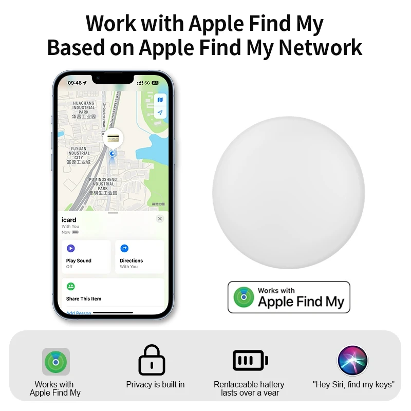 RSH Smart Airtag Bluetooth GPS Tracker Work withiOS System Air Tag Tracker Mini Locator Bag Luggage Suitcase Pet Key Finder