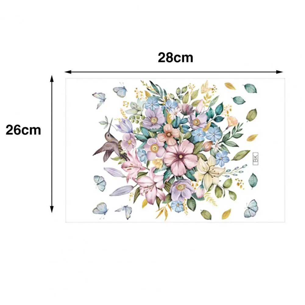 Self-adhesive Toilet Sticker Toilet Decor Lid Sticker Set Flower Pattern Wall Decal Bathroom